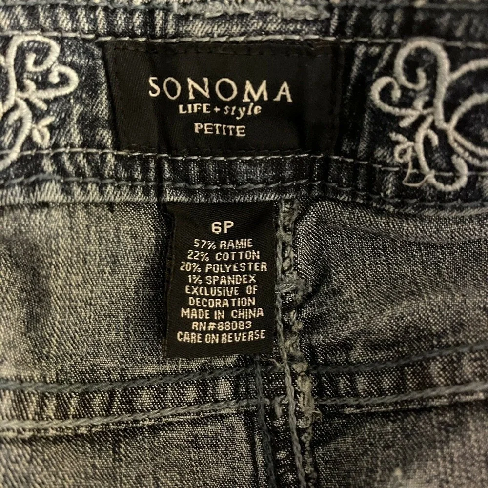 Sonoma Women's Indigo Straight Jeans Size 6P Petite Blue Medium Wash Pant‎